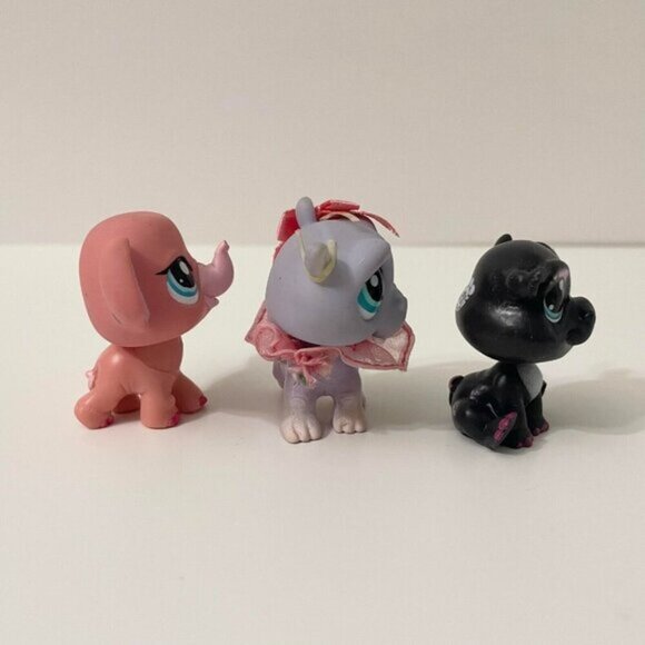 LPS Littlest Pet Shop Lot of 3 Elephant Hippo Yolanda - Picture 4 of 16